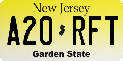 NJ license plate A20RFT