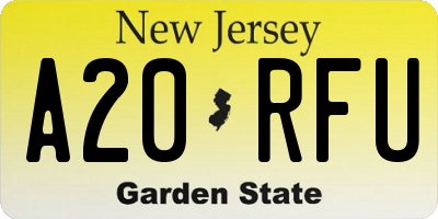 NJ license plate A20RFU