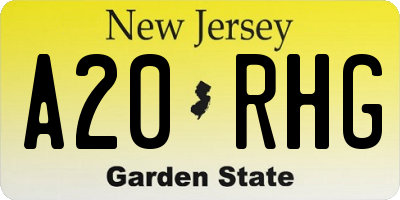 NJ license plate A20RHG
