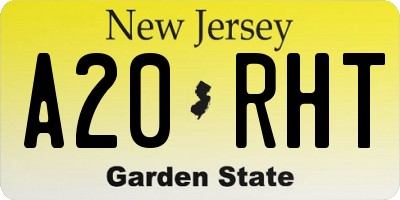 NJ license plate A20RHT
