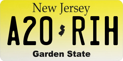 NJ license plate A20RIH