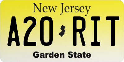 NJ license plate A20RIT