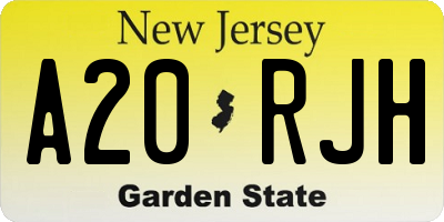 NJ license plate A20RJH