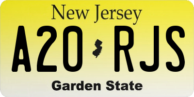 NJ license plate A20RJS