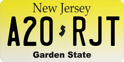 NJ license plate A20RJT
