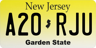 NJ license plate A20RJU