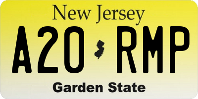 NJ license plate A20RMP
