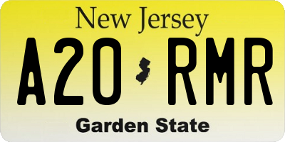 NJ license plate A20RMR