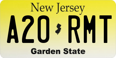 NJ license plate A20RMT