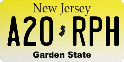 NJ license plate A20RPH