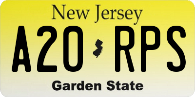 NJ license plate A20RPS
