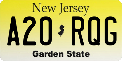 NJ license plate A20RQG