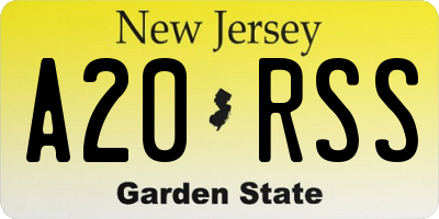 NJ license plate A20RSS