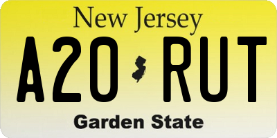 NJ license plate A20RUT