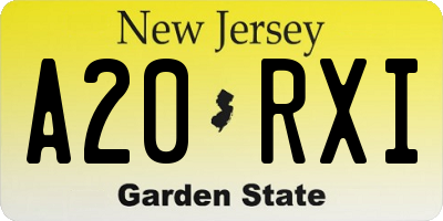 NJ license plate A20RXI