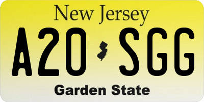 NJ license plate A20SGG