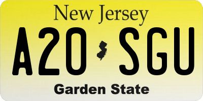 NJ license plate A20SGU