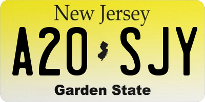NJ license plate A20SJY