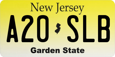 NJ license plate A20SLB