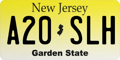 NJ license plate A20SLH
