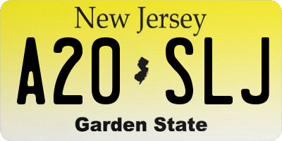 NJ license plate A20SLJ