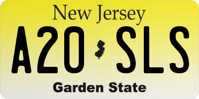 NJ license plate A20SLS