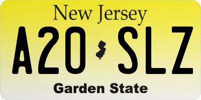 NJ license plate A20SLZ