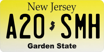 NJ license plate A20SMH
