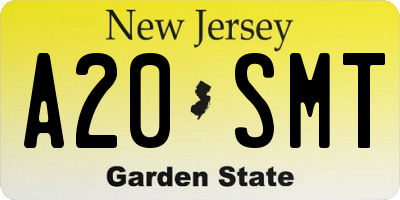NJ license plate A20SMT