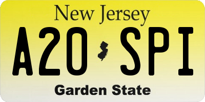 NJ license plate A20SPI