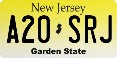 NJ license plate A20SRJ