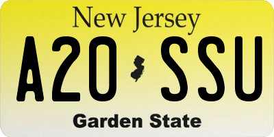 NJ license plate A20SSU