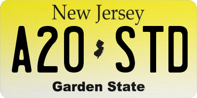 NJ license plate A20STD
