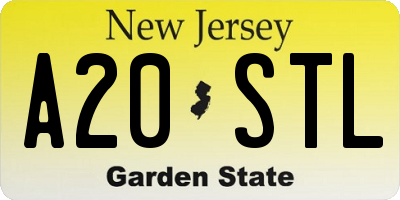 NJ license plate A20STL