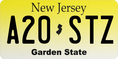 NJ license plate A20STZ