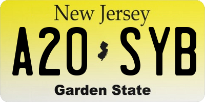 NJ license plate A20SYB