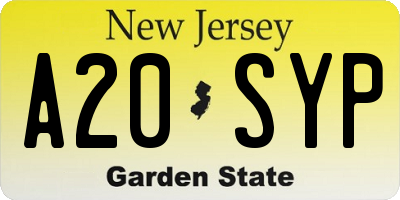 NJ license plate A20SYP