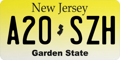 NJ license plate A20SZH