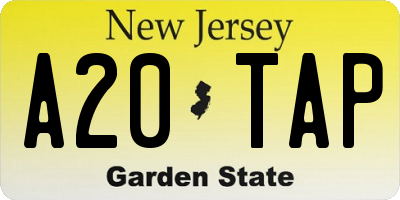 NJ license plate A20TAP