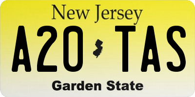 NJ license plate A20TAS