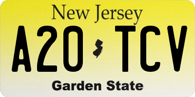 NJ license plate A20TCV