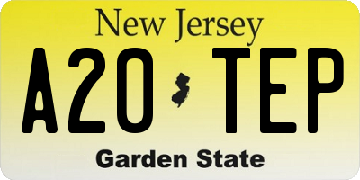 NJ license plate A20TEP