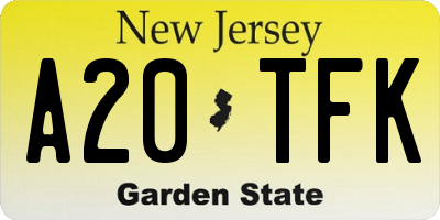 NJ license plate A20TFK
