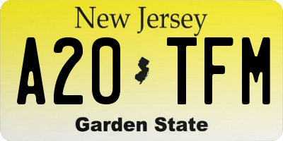 NJ license plate A20TFM