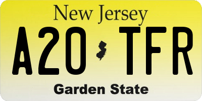 NJ license plate A20TFR