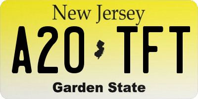 NJ license plate A20TFT