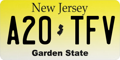NJ license plate A20TFV