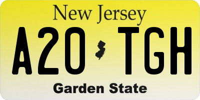 NJ license plate A20TGH