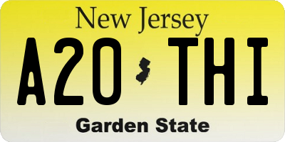 NJ license plate A20THI