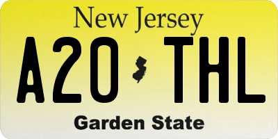 NJ license plate A20THL